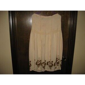 Womens Young Fashion YF Beige Hawaiian Halter Dress Floral Hippy Gypsy Size OS